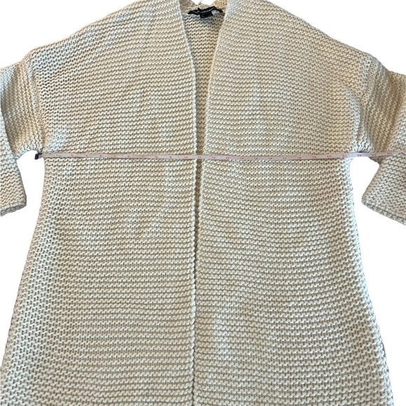 FRENCH CONNECTION WOMENS CREAM COLORED OPEN CARDIGAN DROP SHOULDER SIZE MEDIUM - Picture 8 of 10